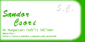 sandor csori business card